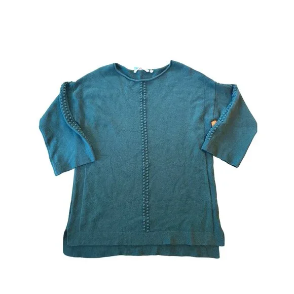 Soft Surroundings Green Knit Sweater Long Sleeve Textured Design Comfortable M - Picture 3 of 8